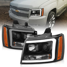 Load image into Gallery viewer, ANZO 111402 07-14 Chevy Tahoe Projector Headlights w/ Plank Style Design Black w/ Amber