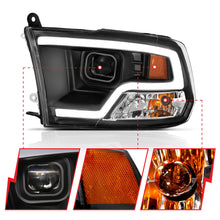 Load image into Gallery viewer, ANZO 111404 09-18 Dodge Ram 1500 Plank Style Projector Headlights Black w/ Halo