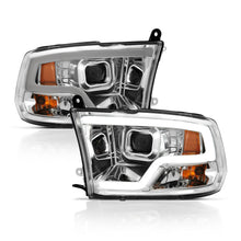 Load image into Gallery viewer, ANZO 111405 09-18 Dodge Ram 1500 Plank Style Projector Headlights Chrome w/ Halo