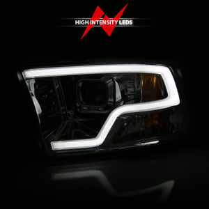 ANZO 111405 09-18 Dodge Ram 1500 Plank Style Projector Headlights Chrome w/ Halo