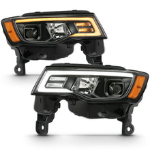 Load image into Gallery viewer, ANZO 111418 2017-2018 Jeep Grand Cherokee Projector Headlights w/ Plank Style Switchback - Black w/ Amber