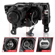 Load image into Gallery viewer, ANZO 111418 2017-2018 Jeep Grand Cherokee Projector Headlights w/ Plank Style Switchback - Black w/ Amber