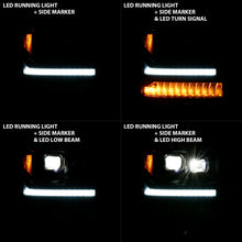 Load image into Gallery viewer, ANZO 111420 16-18 Chevrolet Silverado 1500 LED Projector Headlights w/Plank Style Switchback Black w/ Amber