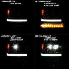 Load image into Gallery viewer, ANZO 111421 16-18 Chevrolet Silverado 1500 LED Projector Headlights w/Plank Style Switchback Chrome w/Amber