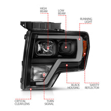 Load image into Gallery viewer, ANZO 111443 2009-2014 Ford F-150 Projector Light Bar H.L Black Amber