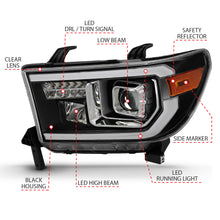 Load image into Gallery viewer, ANZO 111447 2007-2014 Toyota Tundra Projector Light Bar H.L Black Amber(Led High Beam) (Halogen Version)