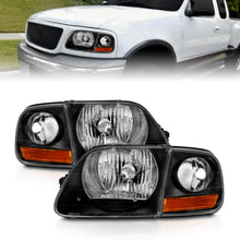 Load image into Gallery viewer, ANZO 111460 1997-2003 Ford F150 Crystal Headlight Black w/ Parking Light