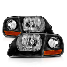 Load image into Gallery viewer, ANZO 111460 1997-2003 Ford F150 Crystal Headlight Black w/ Parking Light