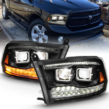 Load image into Gallery viewer, ANZO 111464 2009-2018 Dodge Ram 1500 Led Projector Plank Style Switchback H.L Halo Black Amber (OE Style)