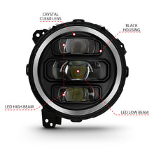 Load image into Gallery viewer, ANZO 111466 2018-2019 Jeep Wrangler Full Led Projector H.L Black