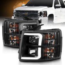 Load image into Gallery viewer, ANZO 111480 07-13 Chevrolet Silverado 3500 Projector Headlights - Black Amber