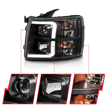 Load image into Gallery viewer, ANZO 111480 07-13 Chevrolet Silverado 3500 Projector Headlights - Black Amber
