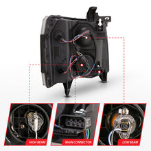 Load image into Gallery viewer, ANZO 111480 07-13 Chevrolet Silverado 3500 Projector Headlights - Black Amber