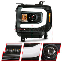 Load image into Gallery viewer, ANZO 111487 2014-2015 Gmc Sierra 1500 Projector Headlight Plank Style Black w/ Switchback (Halogen Type)