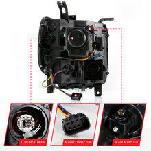 Load image into Gallery viewer, ANZO 111487 2014-2015 Gmc Sierra 1500 Projector Headlight Plank Style Black w/ Switchback (Halogen Type)