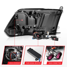 Load image into Gallery viewer, ANZO 111489 2009-2018 Dodge Ram 1500 Projector Headlights Plank Style Halo w/Switchback Matte Black