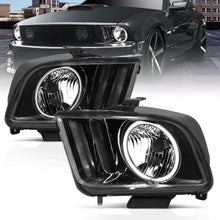 Load image into Gallery viewer, ANZO 121033 2005-2009 Ford Mustang Crystal Headlights w/ Halo Black (CCFL)