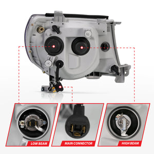 ANZO 121282 2005-2011 Toyota Tacoma Projector Headlights w/ Halo Black