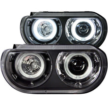 Load image into Gallery viewer, ANZO 121306 2008-2014 Dodge Challenger Projector Headlights w/ Halo Black (CCFL) (HID Compatible)