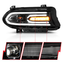 Load image into Gallery viewer, ANZO 121559 2015-2018 Dodge Charger Projector Headlights Plank Style Black