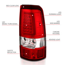 Load image into Gallery viewer, ANZO 311332 1999-2002 Chevy Silverado 1500 LED Taillights Plank Style Chrome With Red/Clear Lens