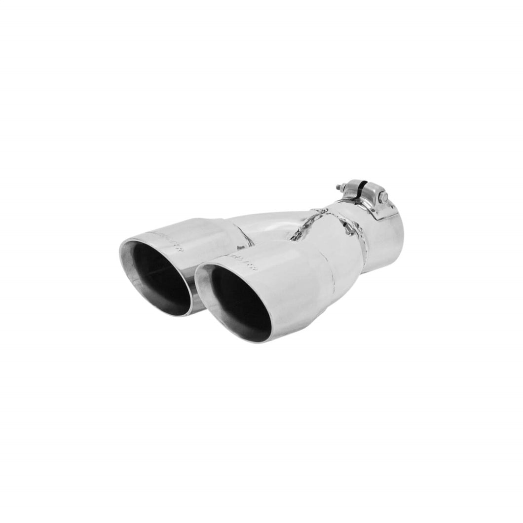 Flowmaster 15307 Exhaust Tip - 3.00 in. Dual Angle Cut Polished SS Fits 2.50 in. Tubing -Clamp on