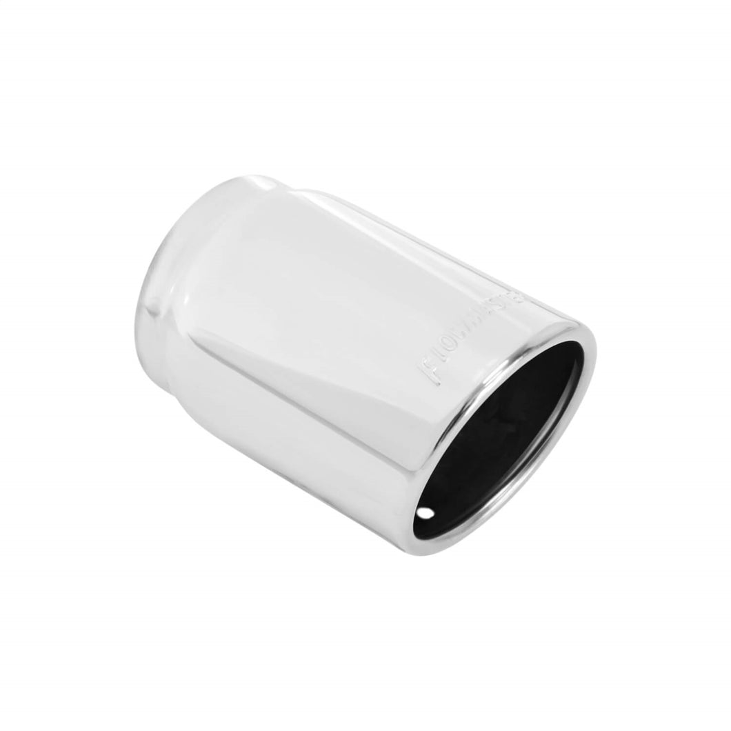 Flowmaster 15317 Exhaust Tip - 3.50 in. SS Rolled Edge Angle Cut Fits 3.00 in. Tubing - Weld on