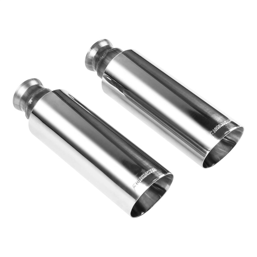 Flowmaster 15356 Exhaust Tip - 4.00 in. Angle Cut Polished SS - Clamp-On