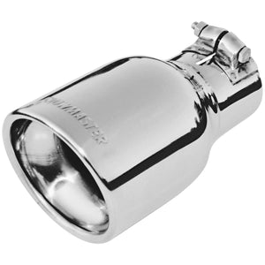 Flowmaster 15365 Exhaust Tip - 4.00 in. Rolled Angle Polished SS Fits 2.50 in. Tubing - clamp on