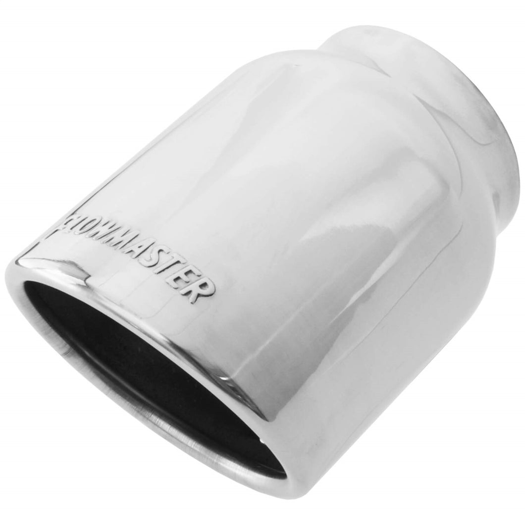 Flowmaster 15371 Exhaust Tip - 4.00 in. Rolled Angle Polished SS Fits 3.00 in. Tubing - weld on