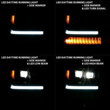 Load image into Gallery viewer, ANZO 111420 16-18 Chevrolet Silverado 1500 LED Projector Headlights w/Plank Style Switchback Black w/ Amber
