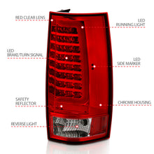 Load image into Gallery viewer, ANZO 311323 2007-2014 Chevy Tahoe LED Taillight Plank Style Chrome With Red/Clear Lens