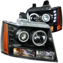 Load image into Gallery viewer, ANZO 111109 2007-2013 Chevrolet Avalanche Projector Headlights w/ Halo Black (CCFL)