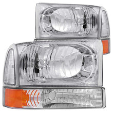 Load image into Gallery viewer, ANZO 111081 2000-2004 Ford Excursion Crystal Headlights Chrome w/ Corner Lights 2pc
