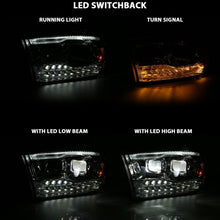 Load image into Gallery viewer, ANZO 111465 2009-2018 Dodge Ram 1500 Led Projector Plank Style Switchback H.L Halo Chrome Amber (OE Style)