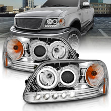 Load image into Gallery viewer, ANZO 111032 1997.5-2003 Ford F-150 Projector Headlights w/ Halo and LED Chrome 1pc