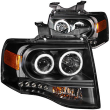 Load image into Gallery viewer, ANZO 111113 2007-2014 Ford Expedition Projector Headlights w/ Halo Black