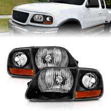 Load image into Gallery viewer, ANZO 111460 1997-2003 Ford F150 Crystal Headlight Black w/ Parking Light
