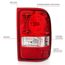 Load image into Gallery viewer, ANZO 211182 2001-2011 Ford Ranger Taillights w/ Red/Clear Lens (OE Replacement) Pair