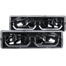 Load image into Gallery viewer, ANZO 111299 1988-1998 Chevrolet C1500 Crystal Headlights Black w/ Low - Brow