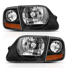 Load image into Gallery viewer, ANZO 111460 1997-2003 Ford F150 Crystal Headlight Black w/ Parking Light