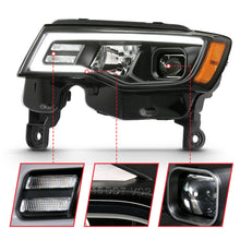 Load image into Gallery viewer, ANZO 111418 2017-2018 Jeep Grand Cherokee Projector Headlights w/ Plank Style Switchback - Black w/ Amber