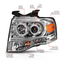 Load image into Gallery viewer, ANZO 111114 2007-2014 Ford Expedition Projector Headlights Chrome