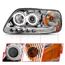 Load image into Gallery viewer, ANZO 111054 1997.5-2003 Ford F-150 Projector Headlights w/ Halo Chrome 1pc