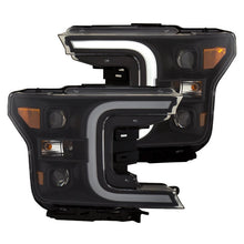 Load image into Gallery viewer, ANZO 111398 18-19 Ford F-150 Projector Headlights w/Plank Style Switchback Black w/Amber