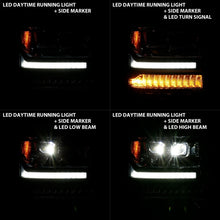 Load image into Gallery viewer, ANZO 111421 16-18 Chevrolet Silverado 1500 LED Projector Headlights w/Plank Style Switchback Chrome w/Amber