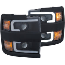 Load image into Gallery viewer, ANZO 111383 2009-2014 Ford F-150 Projector Headlights w/ U-Bar Switchback Black w/ Amber
