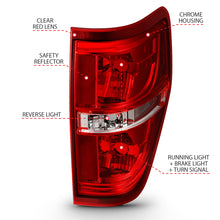 Load image into Gallery viewer, ANZO 311299 2009-2014 Ford F-150 Euro Taillight Red/Clear (W/O Bulb)