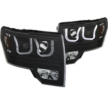 Load image into Gallery viewer, ANZO 111351 2009-2014 Ford F-150 Projector Headlights w/ U-Bar Black Amber (HID TYPE) (WITHOUT HID KIT)