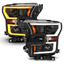 Load image into Gallery viewer, ANZO 111357 2015-2017 Ford F-150 Projector Headlights w/ Plank Style Switchback Black w/ Amber